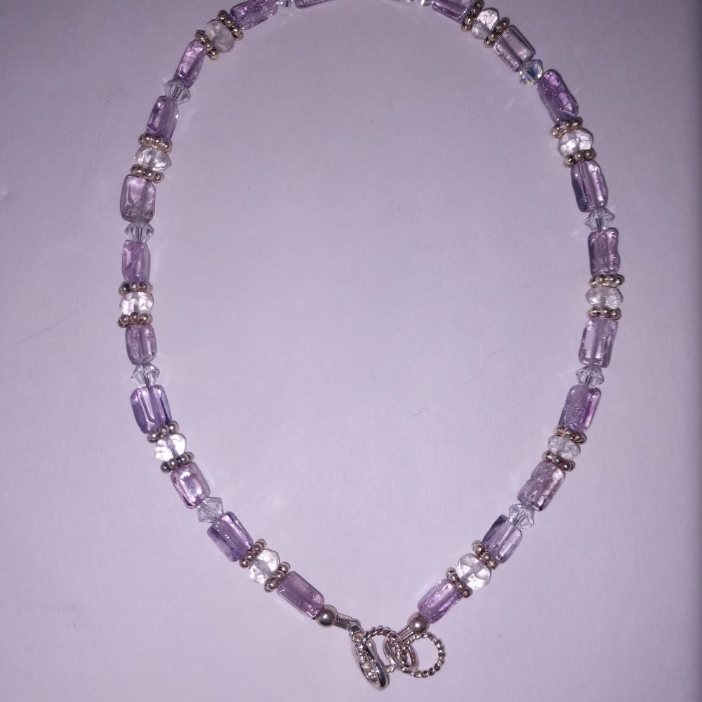 Lavender Color Anklet Purple Beaded Ankle Bracelet 11.25 Inches Handmade
